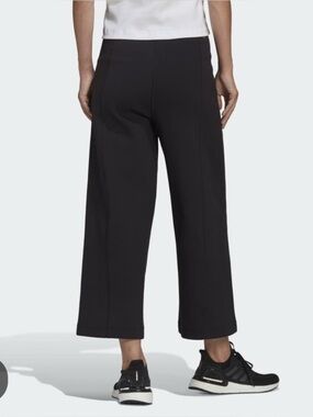 adidas Black Wide-Leg Cropped Pants, NWT